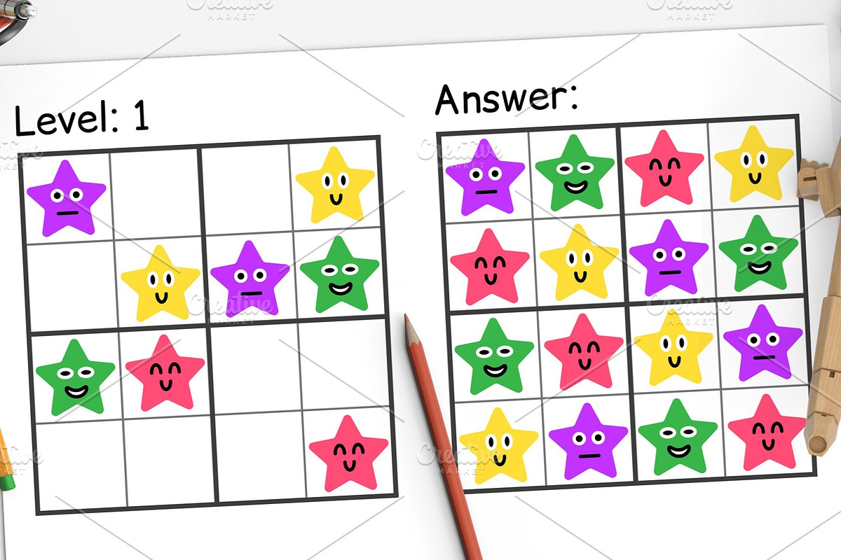 Sudoku Kids game. Children puzzle, an Education Illustration by jelisua88 (Photo 3 of 3)