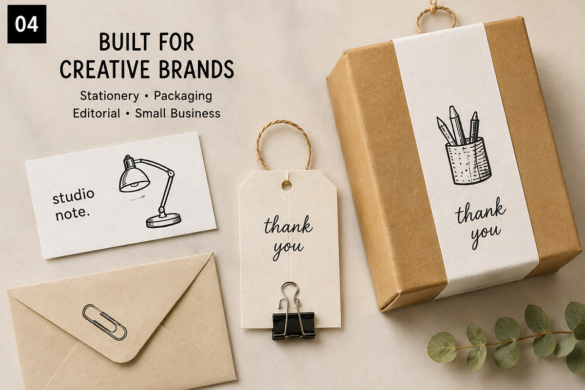 28 Hand-Drawn Stationery Doodles, an Object Illustration by Designs24hr (Photo 4 of 9)