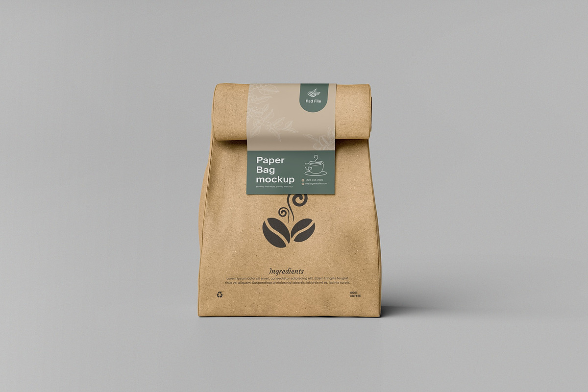 High Quality Paper Pouch Bag Mockup, a Packaging Mockup by hokagata (Photo 3 of 5)