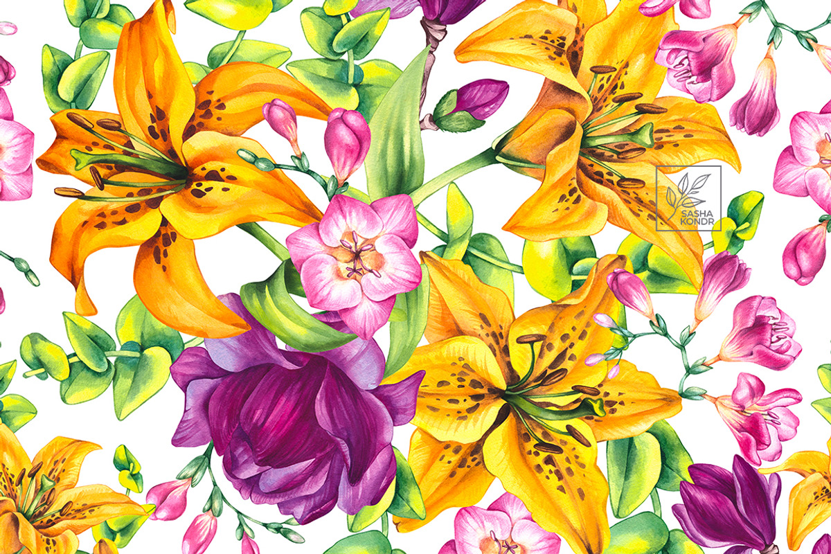 Bloom Reverie Watercolor Collection, a Decorative Illustration by SashaKondr (Photo 9 of 14)