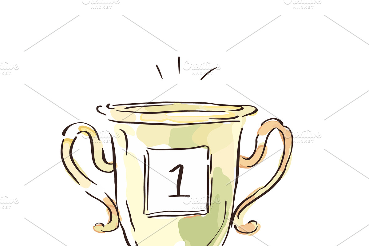 Hand-Drawn Trophy Illustration, an Object Illustration by Maj Graphics (Photo 2 of 3)