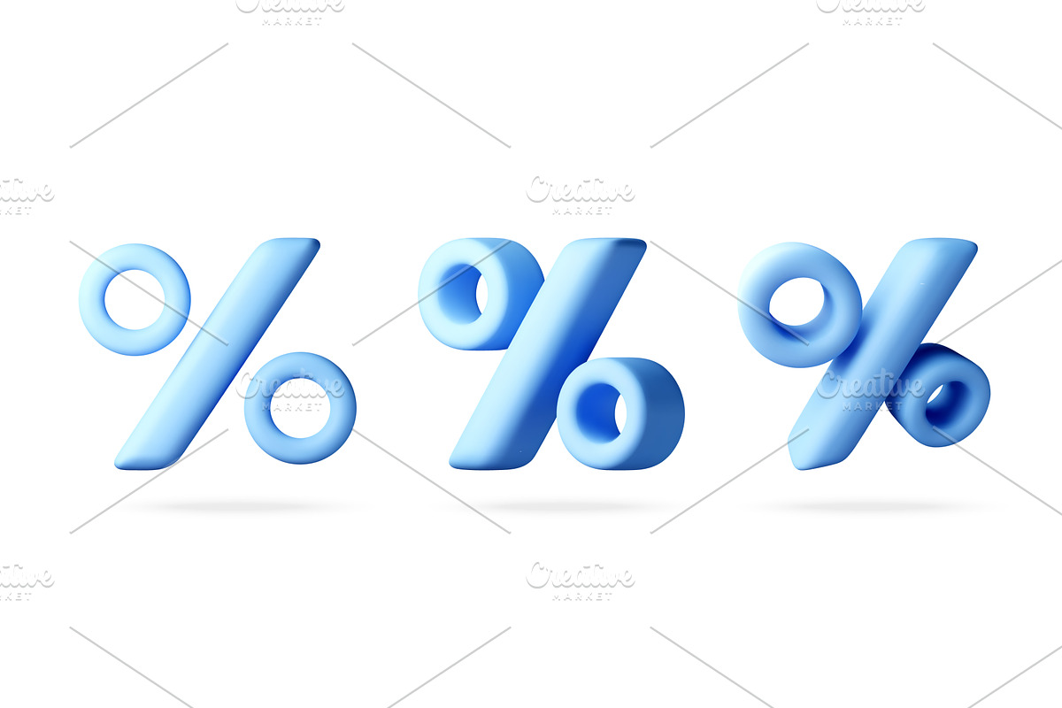 Light blue percentage signs in 3d, an Object Illustration by Abscent