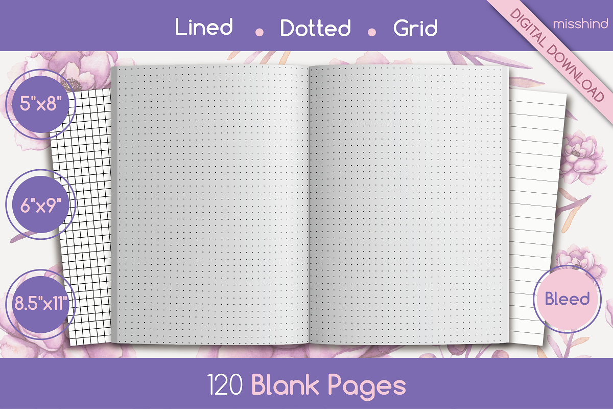 18 Books: Lined,Grid,Dotted, a Templates & Theme by HyeRi (Photo 3 of 4)
