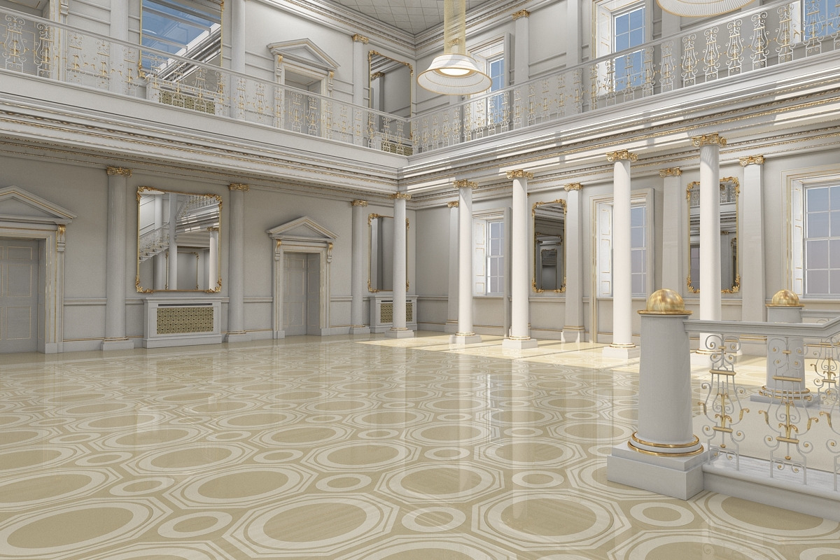 3Dmodel Grand Hall Lobby Staircase 2, an Architecture 3D Model by Giimann (Photo 15 of 16)