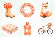Peach Colored Autumn Clipart, an Illustration by Creative Art (Thumbnail 3 of 10)