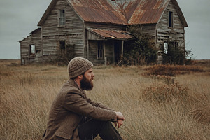 Bearded Man Contemplating, a Person Photo by Virgo Studio
