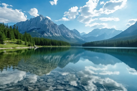Stunning lake surrounded by mountain, a Photo by Iftikhar Alam
