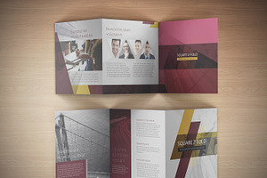 Square Z-Fold Brochure Mockup