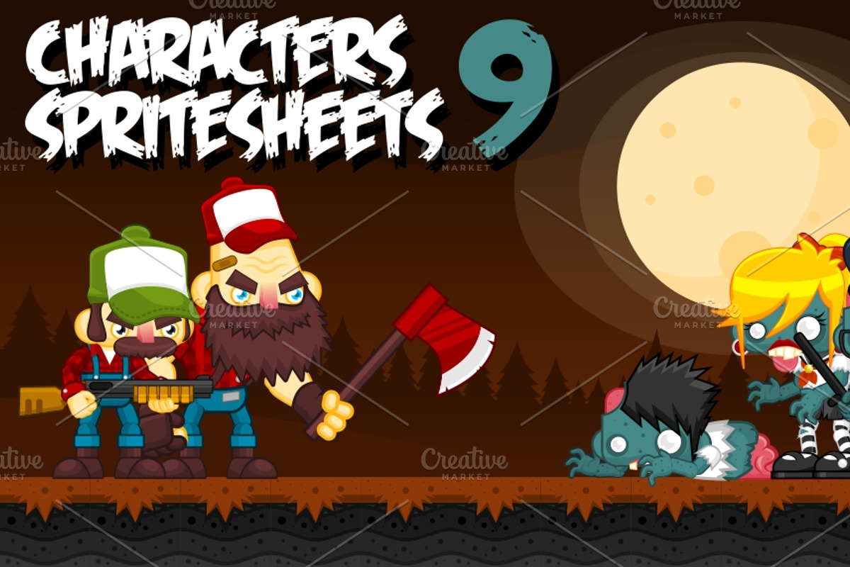 Characters Spritesheets 9, a Texture Illustration by pzUH (Photo 1 of 3)