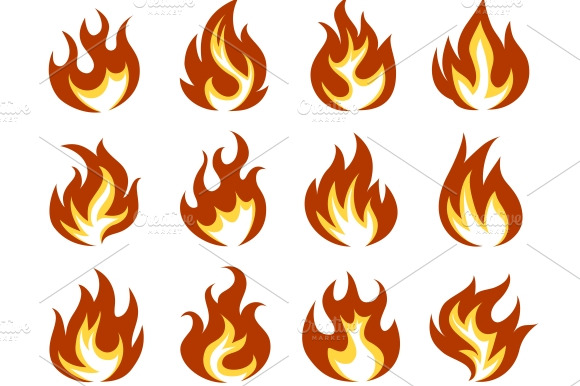 Fire Flame Icon Set