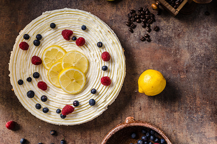 Lemon cheesecake with berries stock photo containing lemon and cheesecake, a Food & Drink Photo by Stepanek Photography