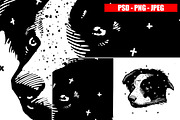 Dogs Collection Black and White Art, an Animal Illustration by Design by sebrodbrick (Thumbnail 7 of 22)