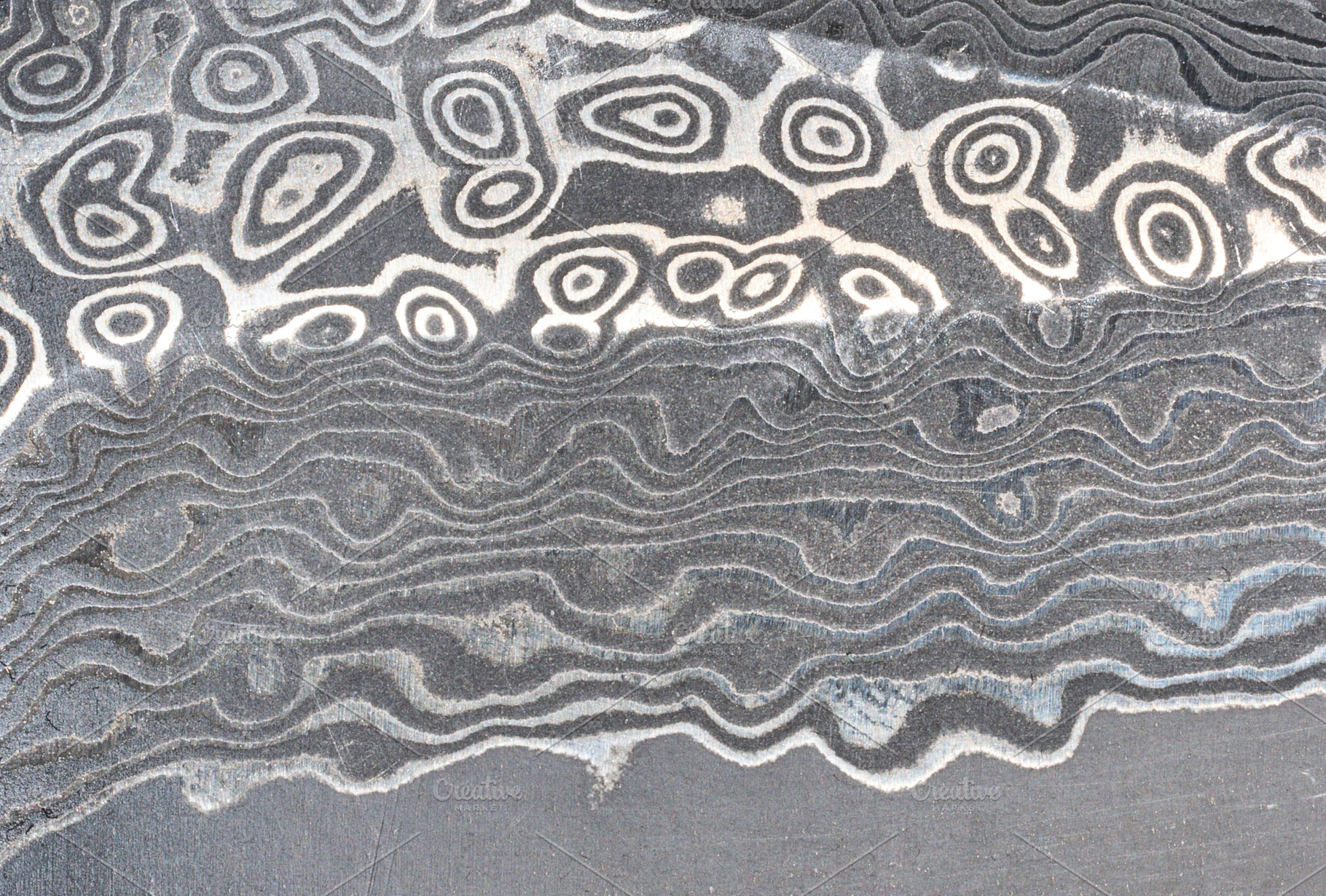 Damascus steel knife texture, full frame, an Industrial Photo by ndanko
