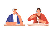 People eating desserts set + banner, a Food Illustration by Good Studio (Thumbnail 5 of 8)