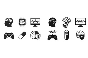 Various icons representing mental, a Technology Illustration by ZinetroN