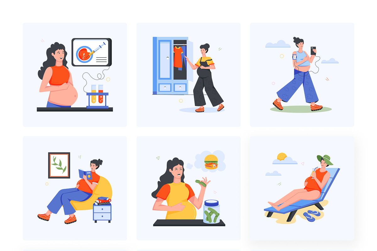 Pregnant Woman Icons, a Duotone Icon by Vectors Market (Photo 7 of 13)