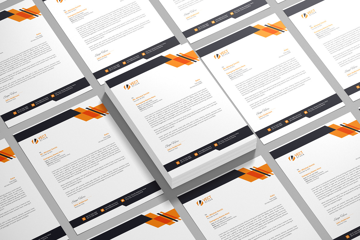 Creative and Modern Letterhead, a Stationery Template by VectStock (Photo 4 of 4)