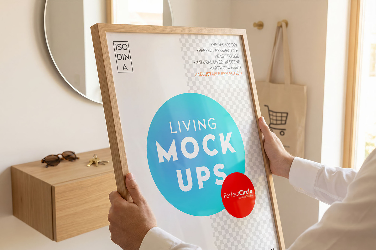 Person Holding Frame Mockup, a Mockup by DesignRocket (Photo 1 of 8)