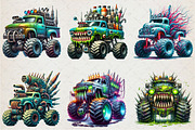 Mutant Monster Truck PNG Bundle, an Illustration by Rose Art (Thumbnail 3 of 3)