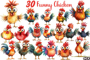 Quirky Funny Chicken Sublimation, an Illustration by DreamCafeArt