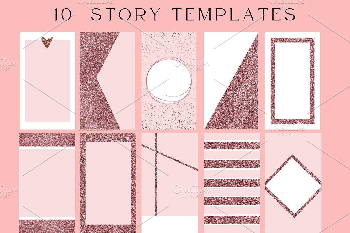 Rose Gold Instagram Templates, a Social Media Template by MORION (Photo 2 of 5)