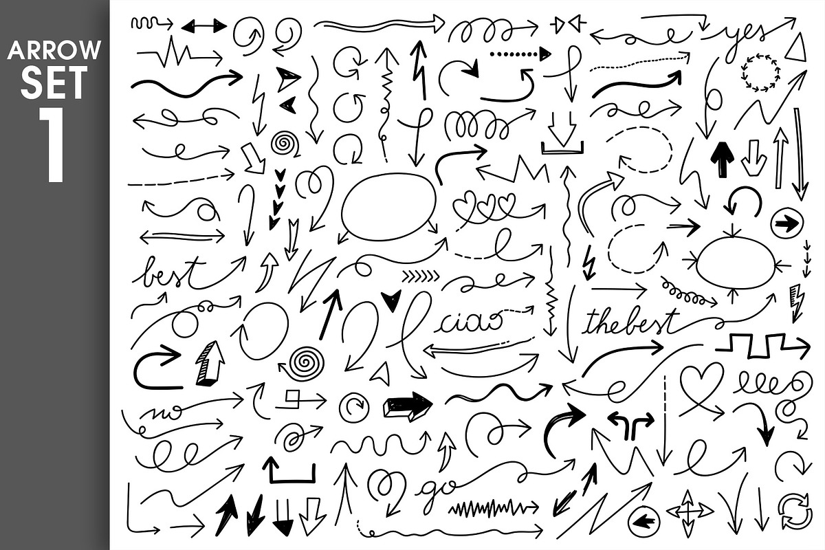 Big Vector Arrows and Dividers Set, a Decorative Illustration by Pingebat (Photo 2 of 6)