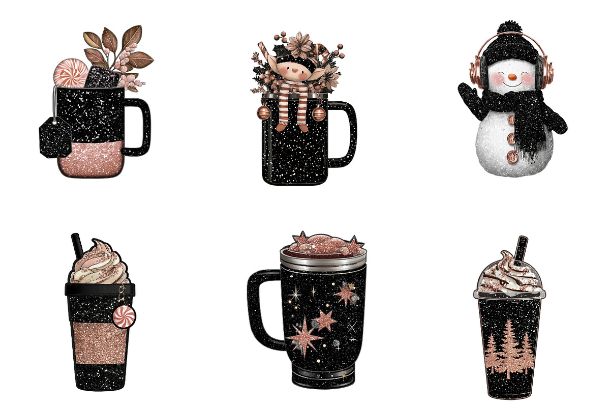 christmas stanly cup clipart, an Illustration by CreationArt (Photo 3 of 6)