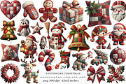 Patchwork Christmas Clipart, an Illustration by SinaCreation (Thumbnail 1 of 11)