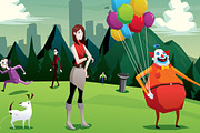 Cartoon park city illustration, an Illustration by Andres Moncayo (Thumbnail 2 of 3)