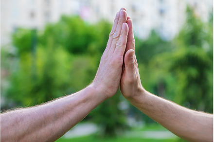 Handshake of men at a meeting in the, a Person Photo by yanadjana