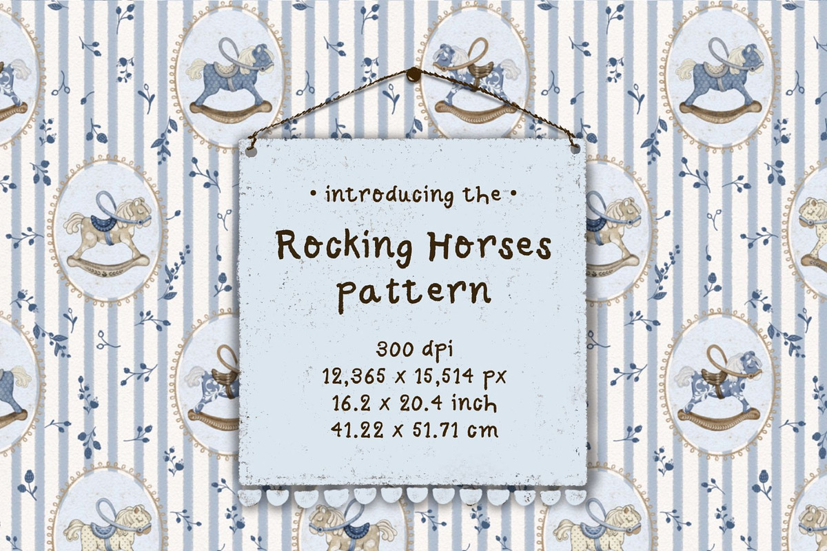Rocking Horses Cute Seamless Pattern, a Pattern Graphic by MouseGrey (Photo 1 of 7)