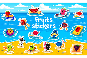 Berry characters on summer vacation, a Food Illustration by Buch&Bee