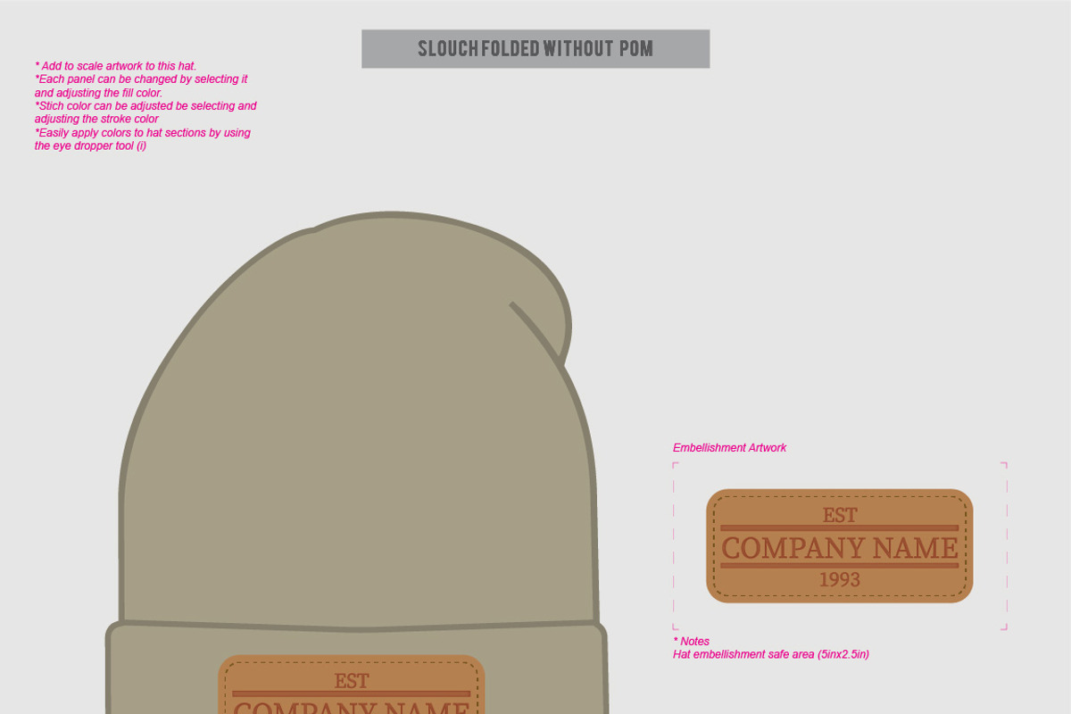 Hat Template - Beanies, a Hat Mockup by Template Haven (Photo 3 of 12)