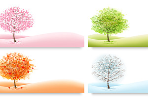 Trees Representing Different Seasons