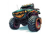 Prompt Monster Truck Clipart, a Decorative Illustration by Creative design (Thumbnail 4 of 7)
