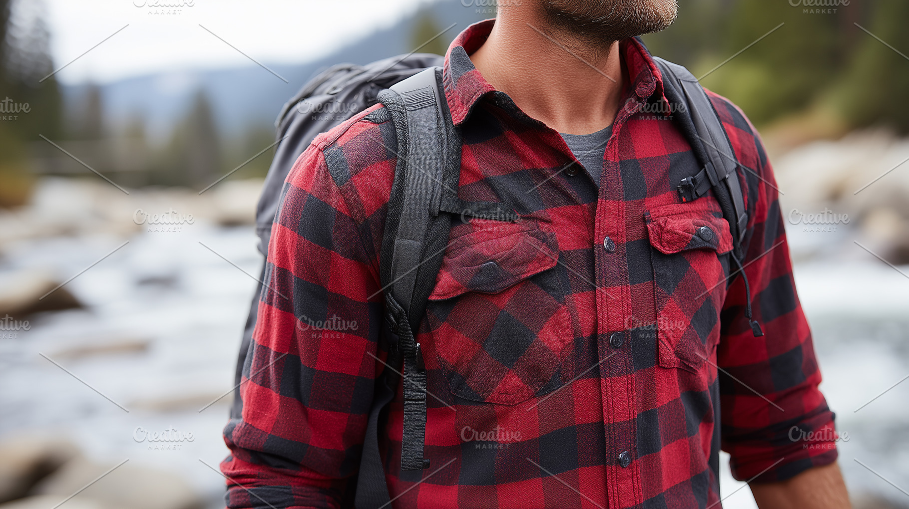 Man in a red and black plaid shirt, a Person Photo by MistyDay