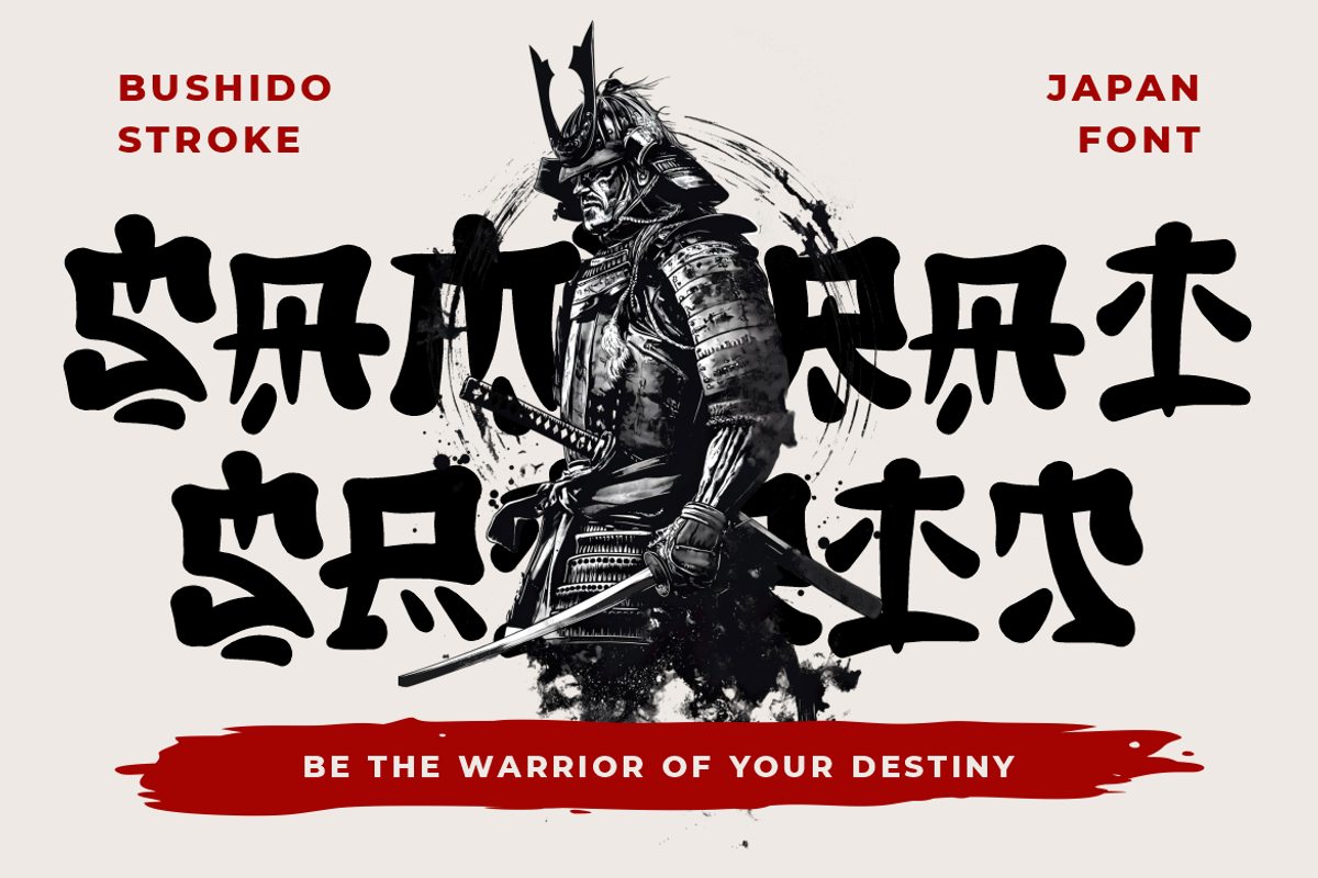 Bushido Stroke Japanese Brush Font, a Font by PutraCetol Studio (Photo 2 of 5)