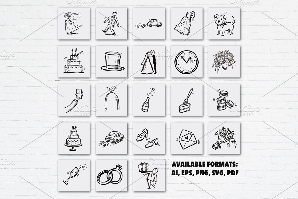 Funny Wedding Doodles Clipart, a Decorative Illustration by Guavanaboy (Photo 2 of 3)