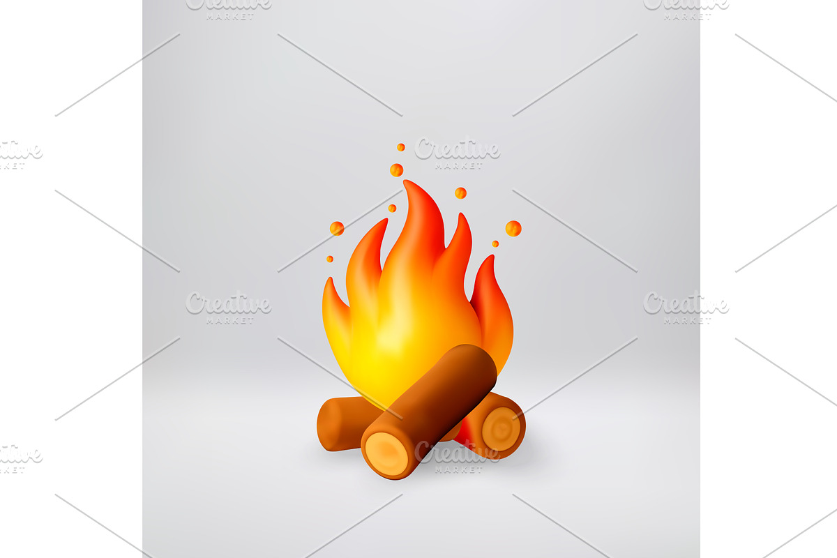 Cartoon bonfire illustration with, an Object Illustration by Abscent