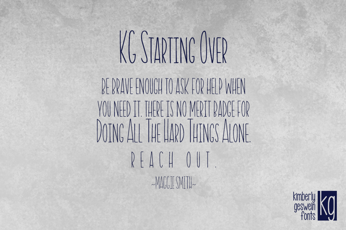 KG Starting Over, a Font by Kimberly Geswein Fonts (Photo 3 of 3)