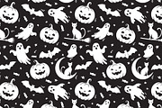Black and white Halloween pattern, a Pattern Graphic by Yayasya (Thumbnail 1 of 3)