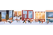 Cafe terrace with people at tables, a Food Illustration by PaperTrident (Thumbnail 2 of 2)