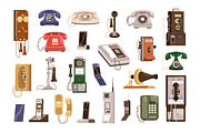 Vintage and modern phones set, an Object Illustration by Good Studio (Thumbnail 1 of 3)