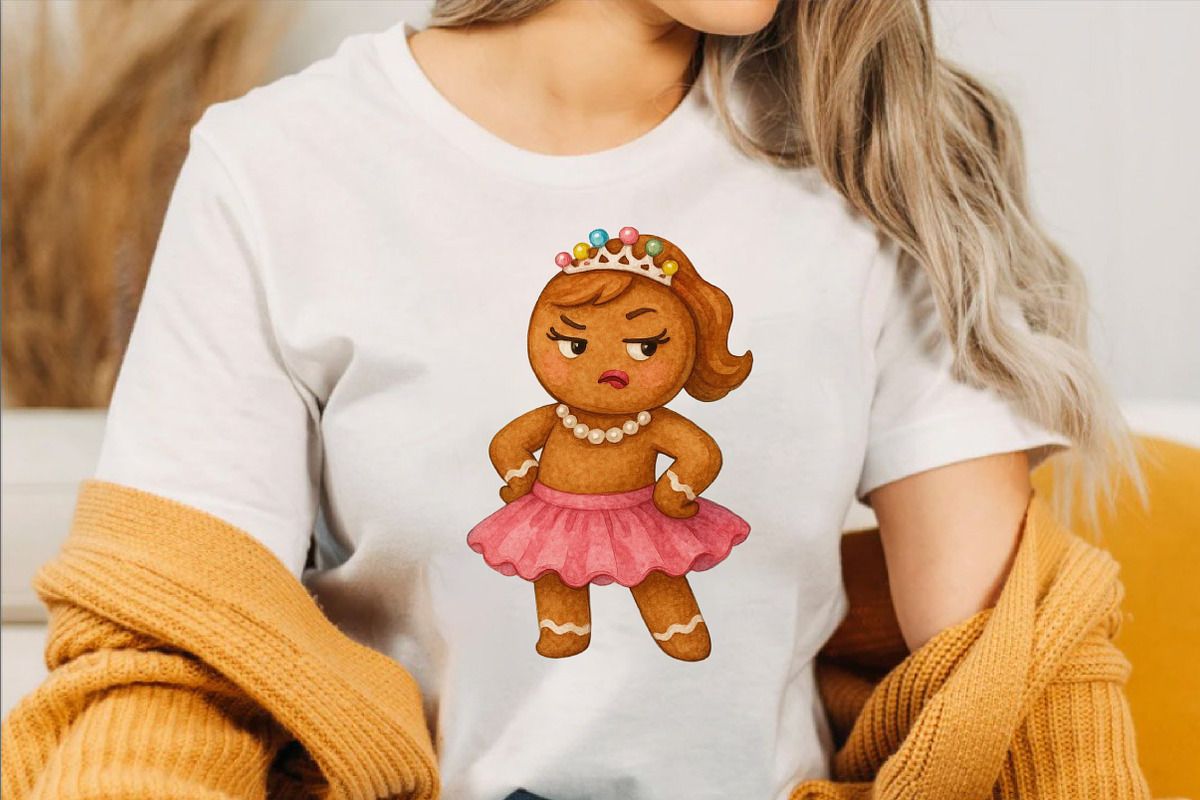 Pink Christmas Gingerbread Clipart B, an Illustration by SVGArt (Photo 2 of 8)