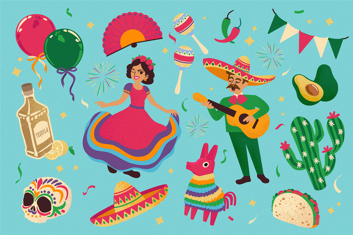 Cinco de Mayo Vector Illustration, a Seasonal Illustration by tomatstudio