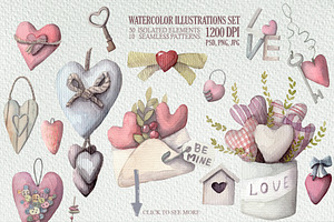 Valentine's day set 50 cliparts.
