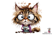 Kitten Drinking Coffee PNG Bundle, a Graphic by Clipart Bloom (Thumbnail 5 of 13)