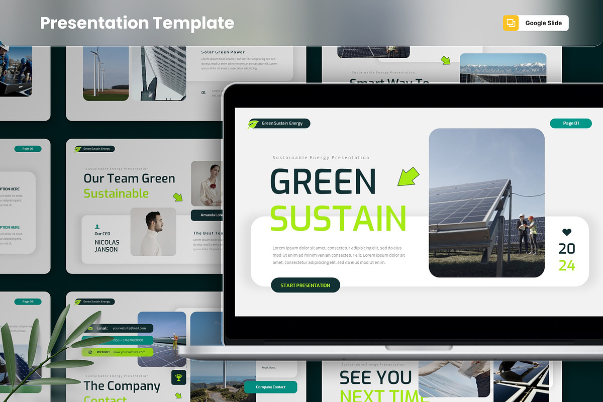 Sustainable Energy Google Slide, a Presentation Template by MtvtdArt (Photo 1 of 6)
