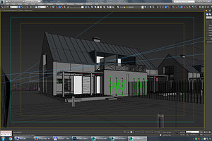 Vray Night And Day Twin House Scene