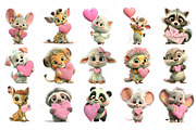 Valentine Kawaii Baby Animals, an Illustration by Craft Nest (Thumbnail 5 of 9)